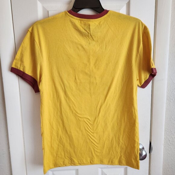 SpongeBob SquarePants Yellow & Brown Graphic Ringer Tee Shirt Cowboy Size S NWT - Picture 6 of 7